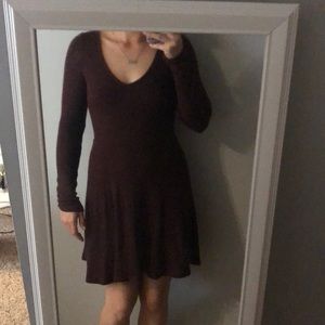 Maroon long sleeve dress